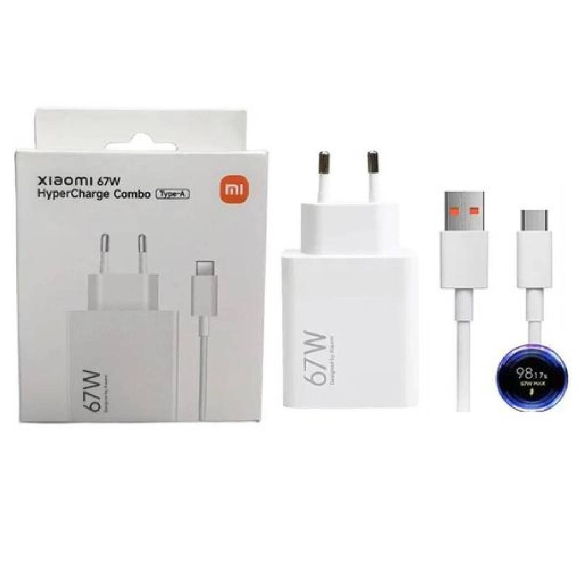 Charger USB with USB to USB-C Cable Xiaomi 67W EU white