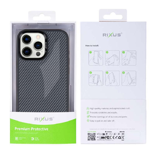 Back Case Magsafe Carbon Rixus Apple iPhone 16 Pro black