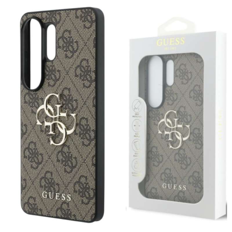 Back Case Samsung S26 Ultra S948 Guess 4G Big Metal Logo brown