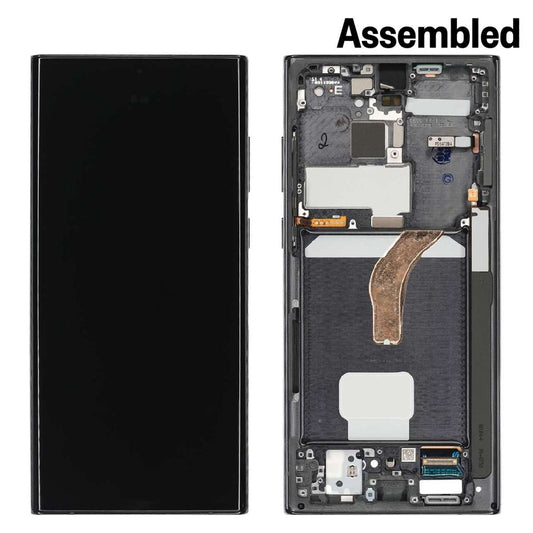 LCD Complete Frame Samsung S22 Ultra S908 black Assembled