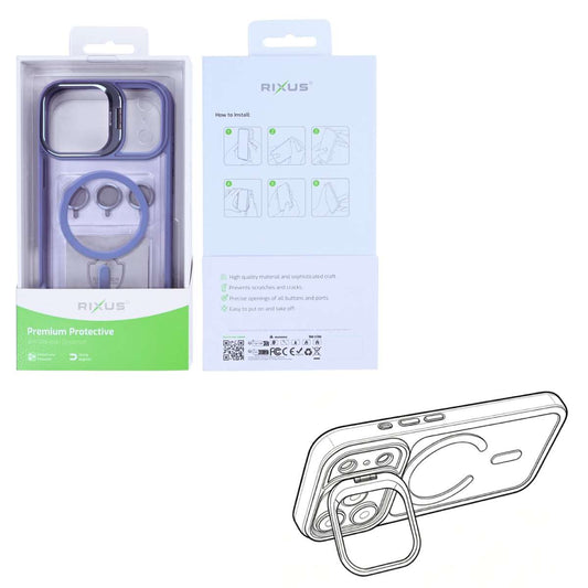 Back Case Magsafe Stand Rixus Apple iPhone 17 Pro Max light blue