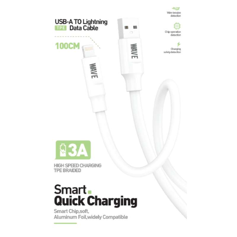 Cable USB to Lightning Wave WA-212 Smart Quick Charging 1m white