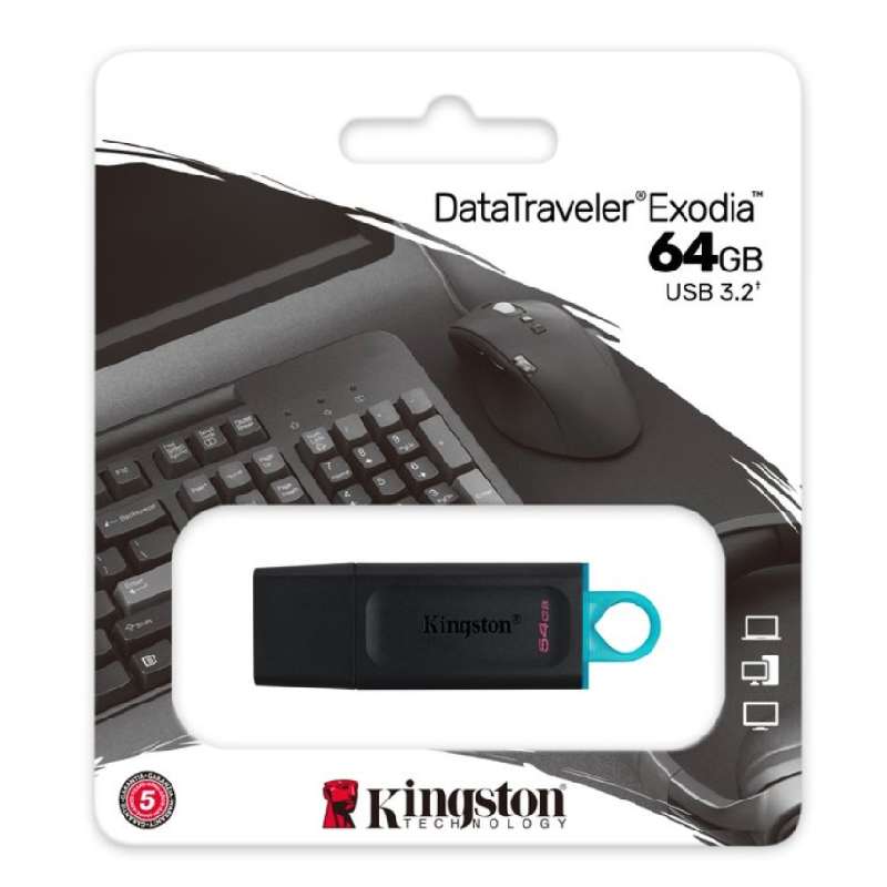 Pen Drive Kingston Exodia USB 3.2 64GB black blue