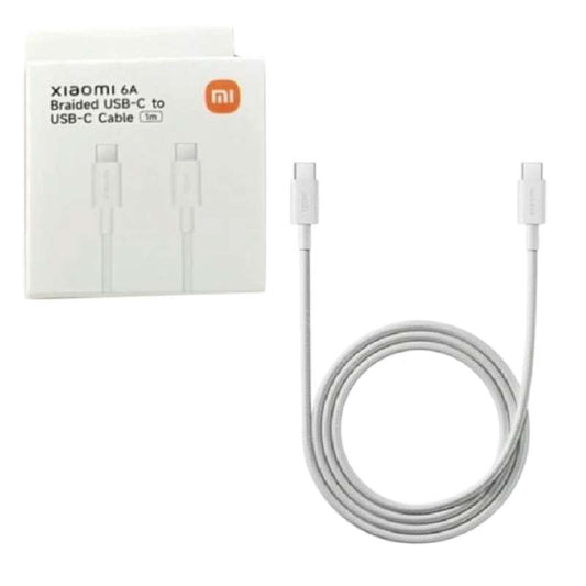 Кабель плетеный USB-C — USB-C Xiaomi 6A 1м белый