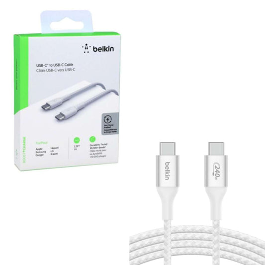 Cable Barided USB-C to USB-C Belkin 240W 1m white