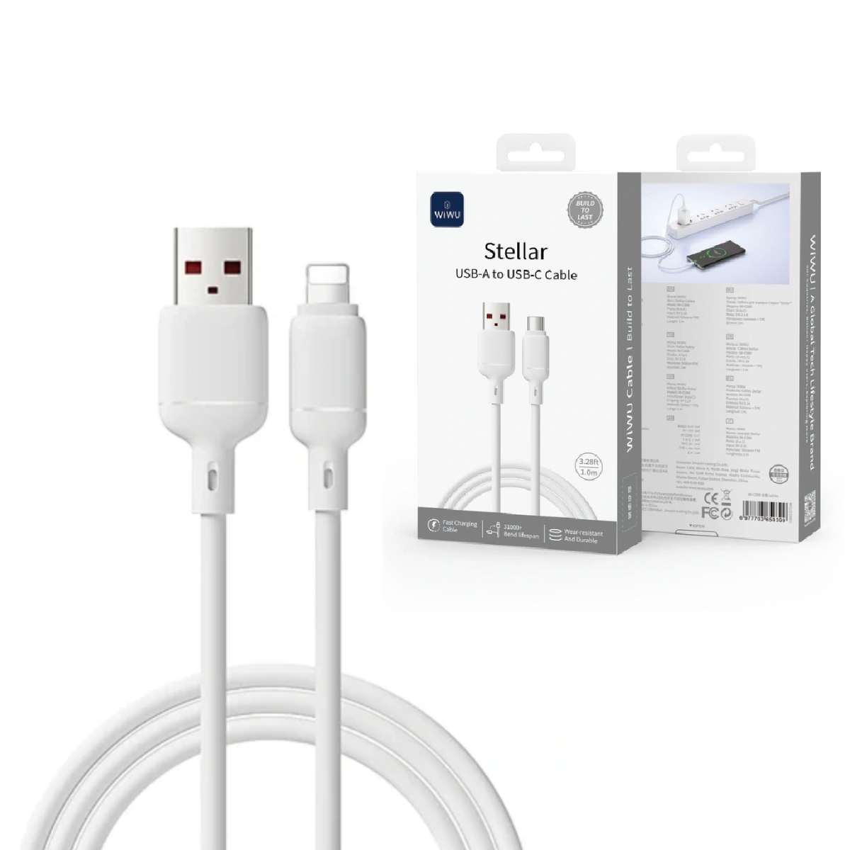 Cable USB to USB-C Wiwu Wi-C088 2.1A 1m white
