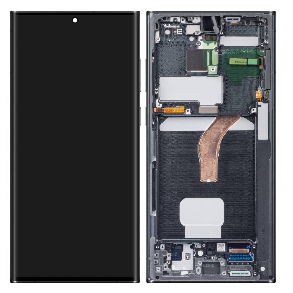 LCD Complete Frame Samsung S22 Ultra S908 black (Original)