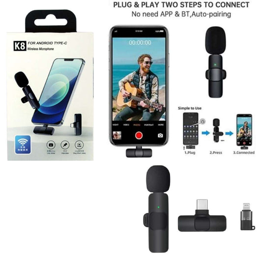 Microphone USB-C / Lightning K8 Wireless black