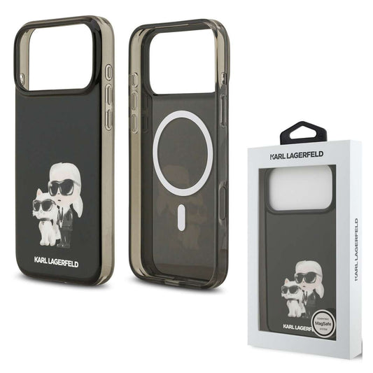 Back Case Magsafe Apple iPhone 17 Pro Max Karl Lagerfeld Aquarelle Karl & Choupette black