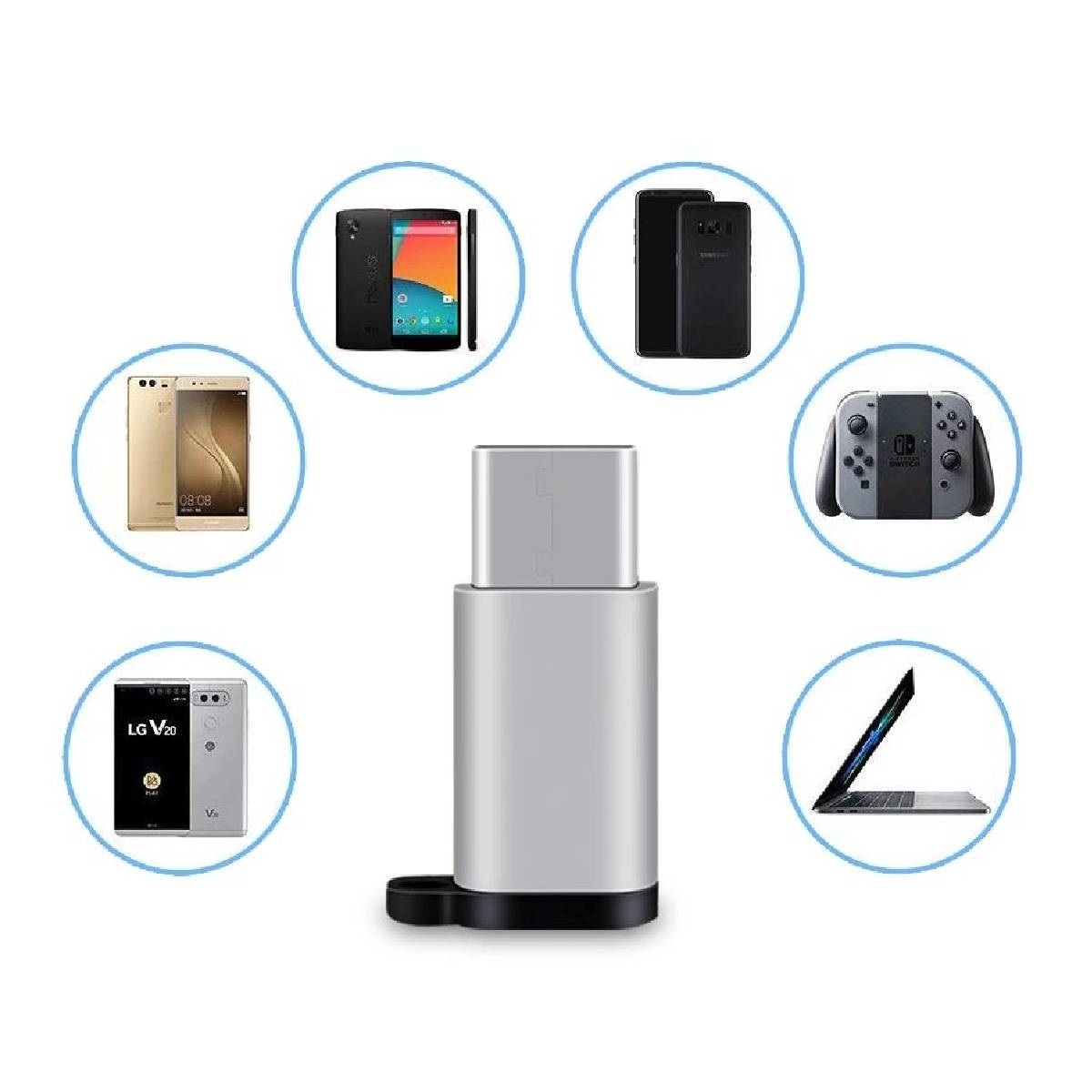 Adapter OTG USB-C to Lightning white
