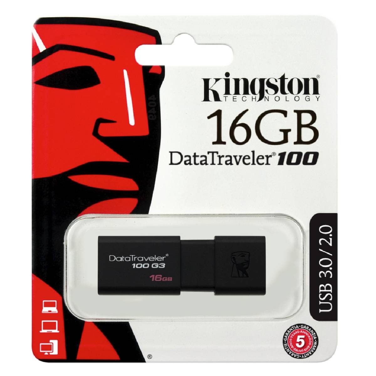 Pen Drive Kingston 100 G3 16GB USB 3.2 black
