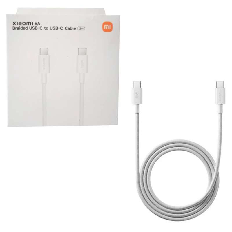 Cable USB-C to USB-C Xiaomi 6A 120W 2m white