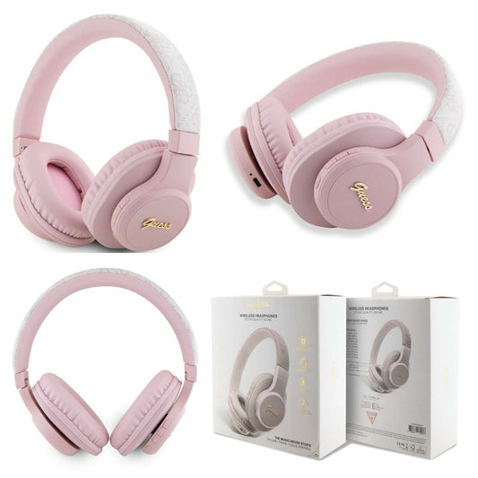 Headphone Guess Tone on Tone Script Wireless pink