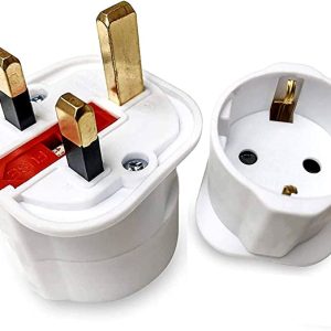 Euro Adapter 2PIN TO Uk Plug 3PIN 13A Schuko white