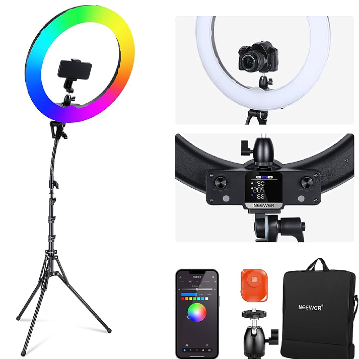 Ring Light with Remote Control 18-Inch RGB LED Wave WA-328