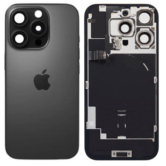 Back Battery Cover Lens Magsafe NFC Flashlight Apple iPhone 16 Pro Max black (Original) Pulled